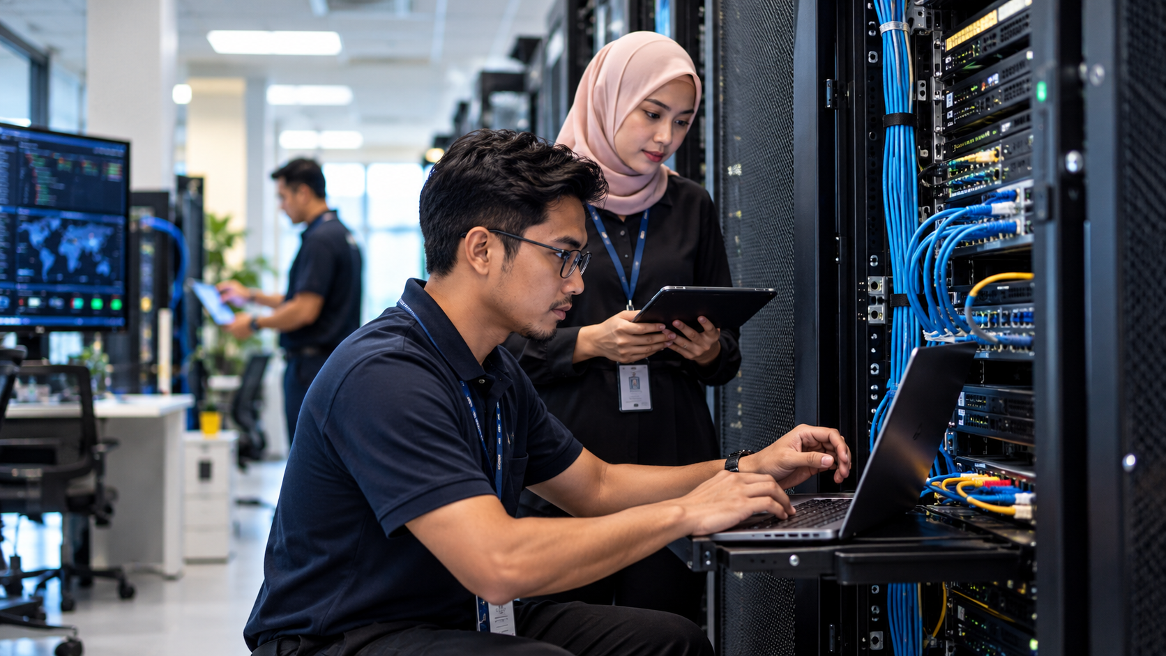 IT professionals maintaining enterprise server infrastructure